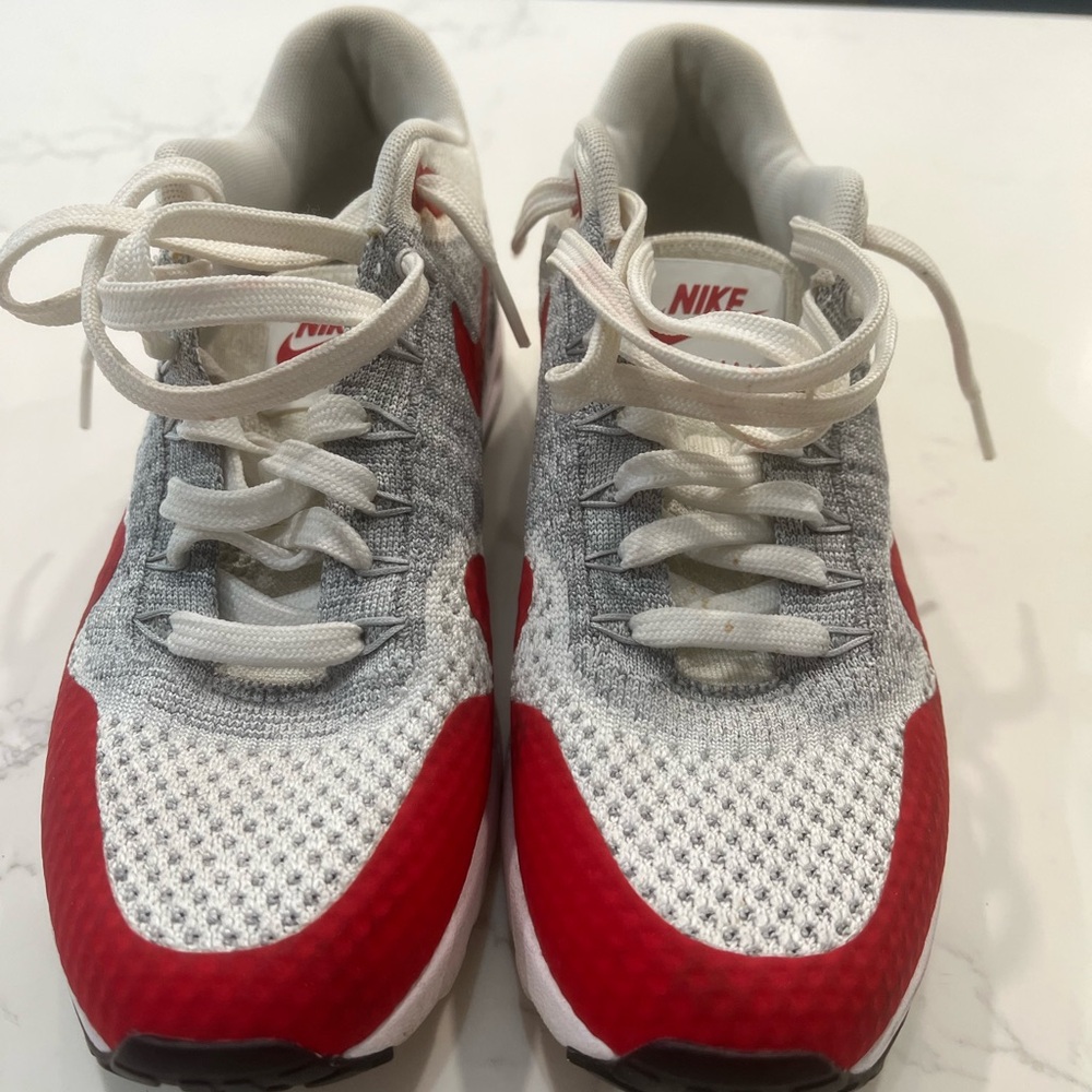 Nike Red and Gray  Air Max Sneakers with Suede Overlays